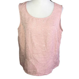 LESLIE FAYE PINK SLEEVELESS FIGURE FLATTERING TOP SIZE 16W PETITE